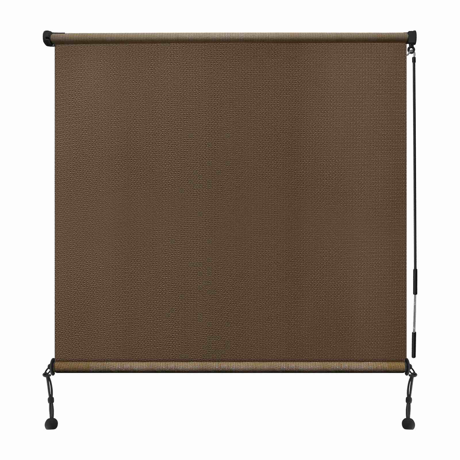 Amagenix Outdoor Roller Shades 4'(W) x 8'(H), Exterior Cordless Patio Shades Roll up Outdoor Blinds for Porch Gazebo, Mocha