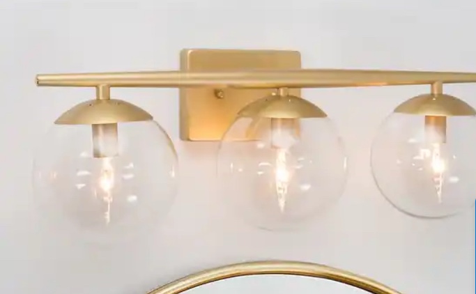 Modern Gold 4/ 3-light Bathroom Vanity Lights Glass Globe Wall Sconces - 3-light - Champagne