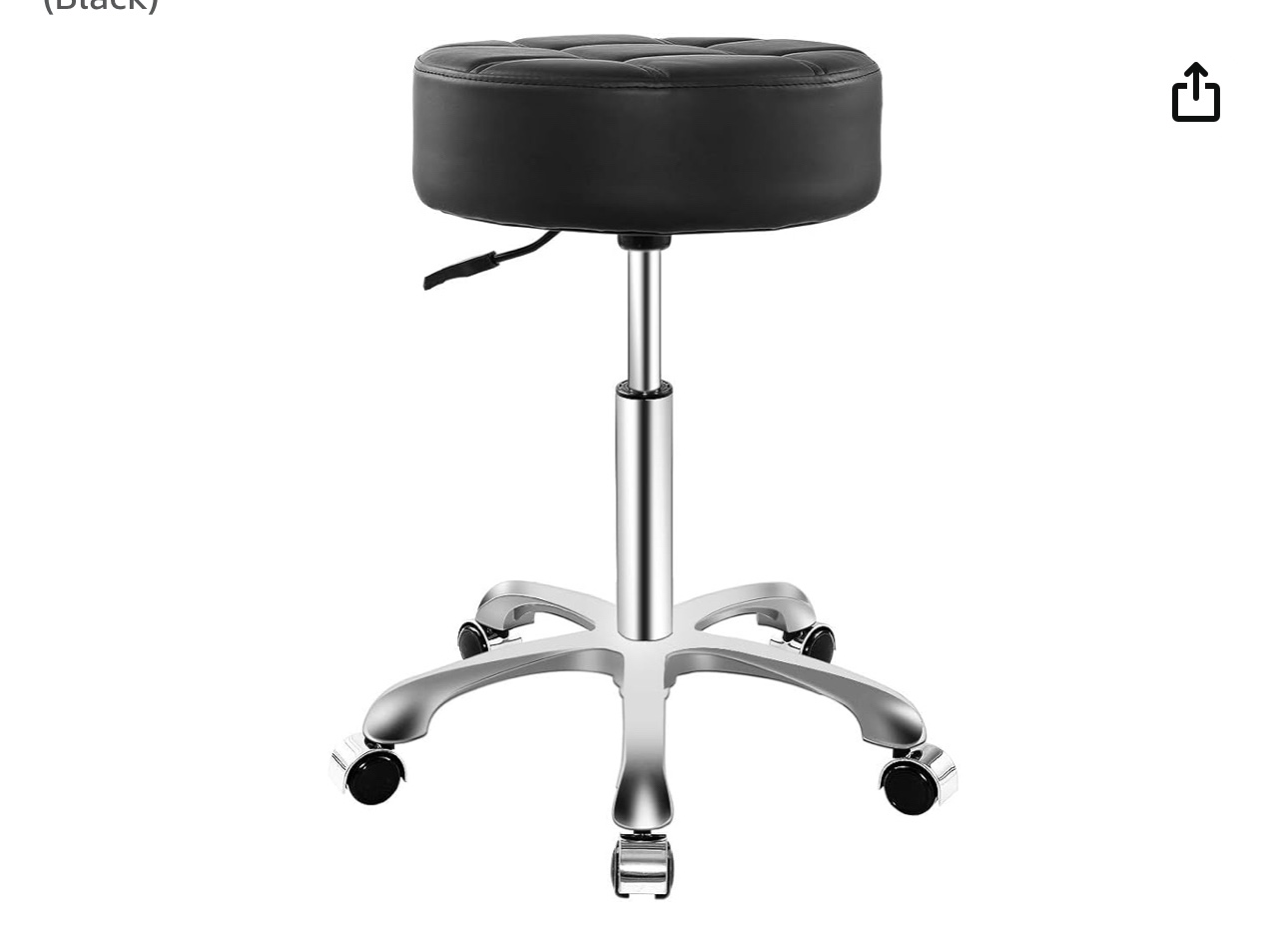Rolling Adjustable Stool for Work Medical Tattoo Salon Office,Heavy Duty Esthetician Hydraulic Chair Stool with Wheels (Black)