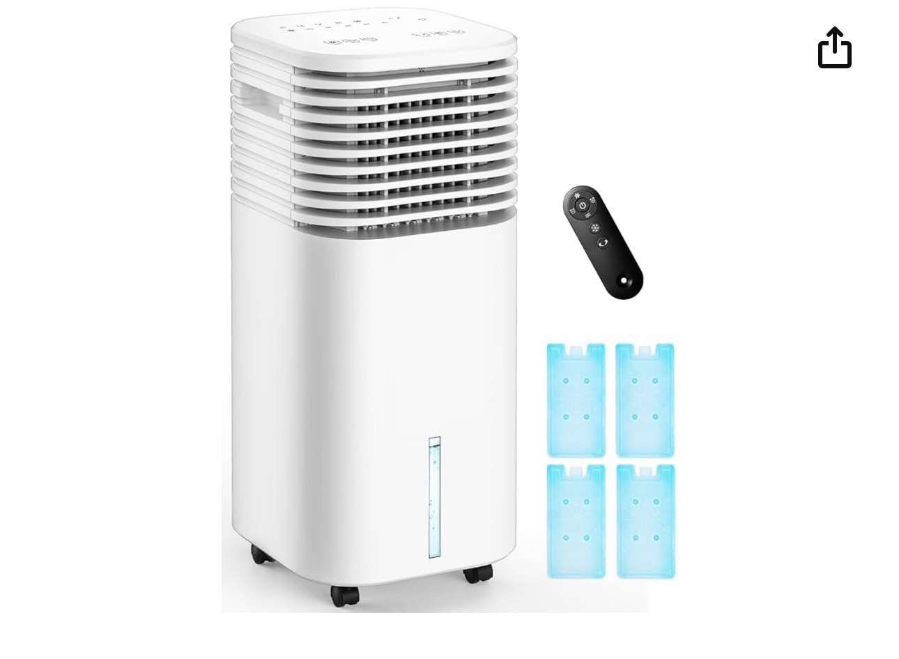 4-IN-1 Portable Air Conditioners, Evaporative Air Cooler w/ 4 Modes & 3 Speeds, 15H Timer for Smart Auto-off, 2-Gal Tank for 20H Cooling,17FT Remote,No Hose Needed,120°Oscillating Swamp Cooler
