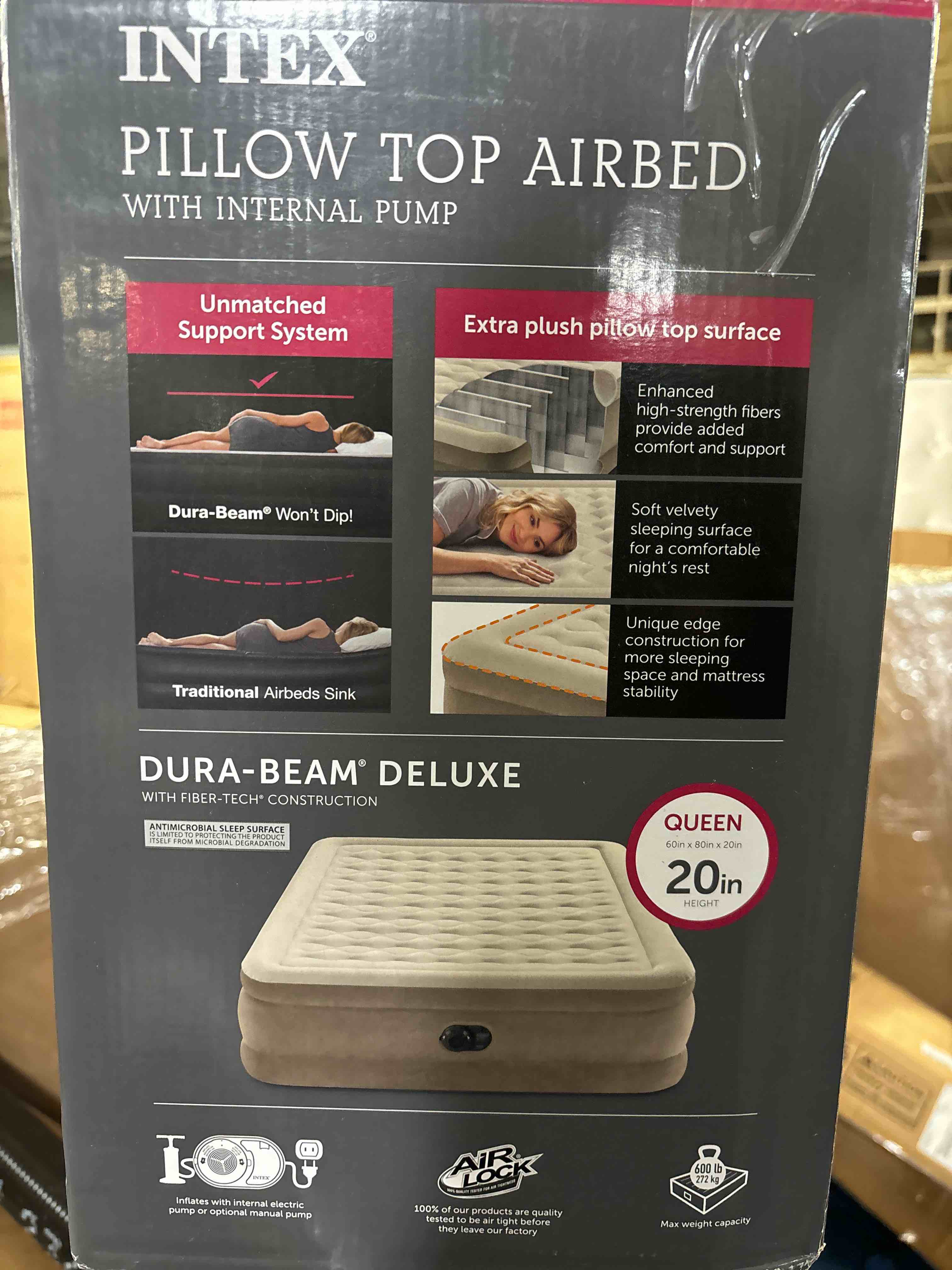 Queen INTEX 64417ED DuraBeam Deluxe ComfortPlush HighRise Air