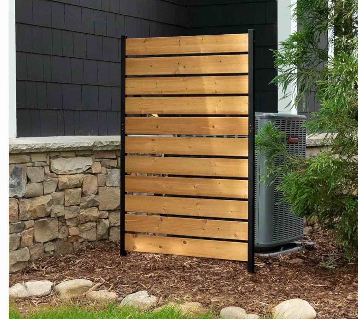 60.5in H x 38.625in W (1 Panel) No Dig Enclo Concord Cedar Wood Privacy Screen, Great to Hide Trash Cans, Decorative Patio Privacy Screen, Outdoor Privacy Fence Panel, Air Conditioner Fence, EC18022