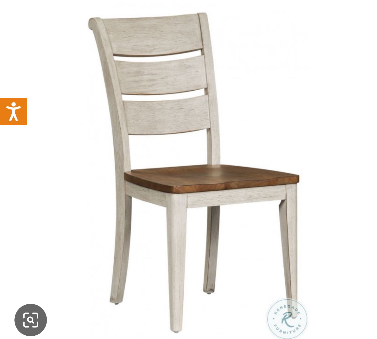 Farmhouse Reimagined Antique White And Chestnut Ladder Back Side Chair Set of 2