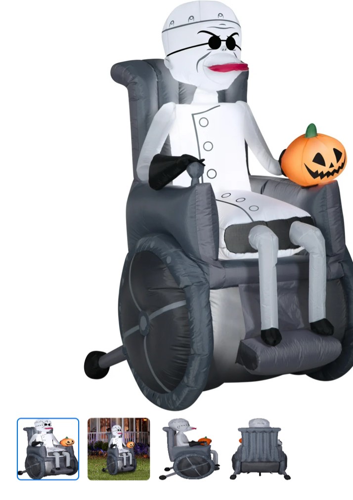 Gemmy Airblown Inflatable Dr. Finkelstein Disney, 5.5 ft Tall, Black