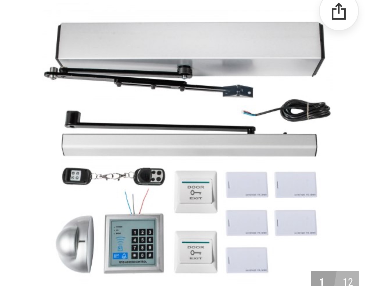 VEVOR Automatic Door Opener 110-240V, Handicap Door Opener 22 Lbs, Automatic Swing Door Opener 50 W Swing Door Opener 120 Degrees Adjustable Aluminum Alloy and Stainless Steel Electric Door Opener