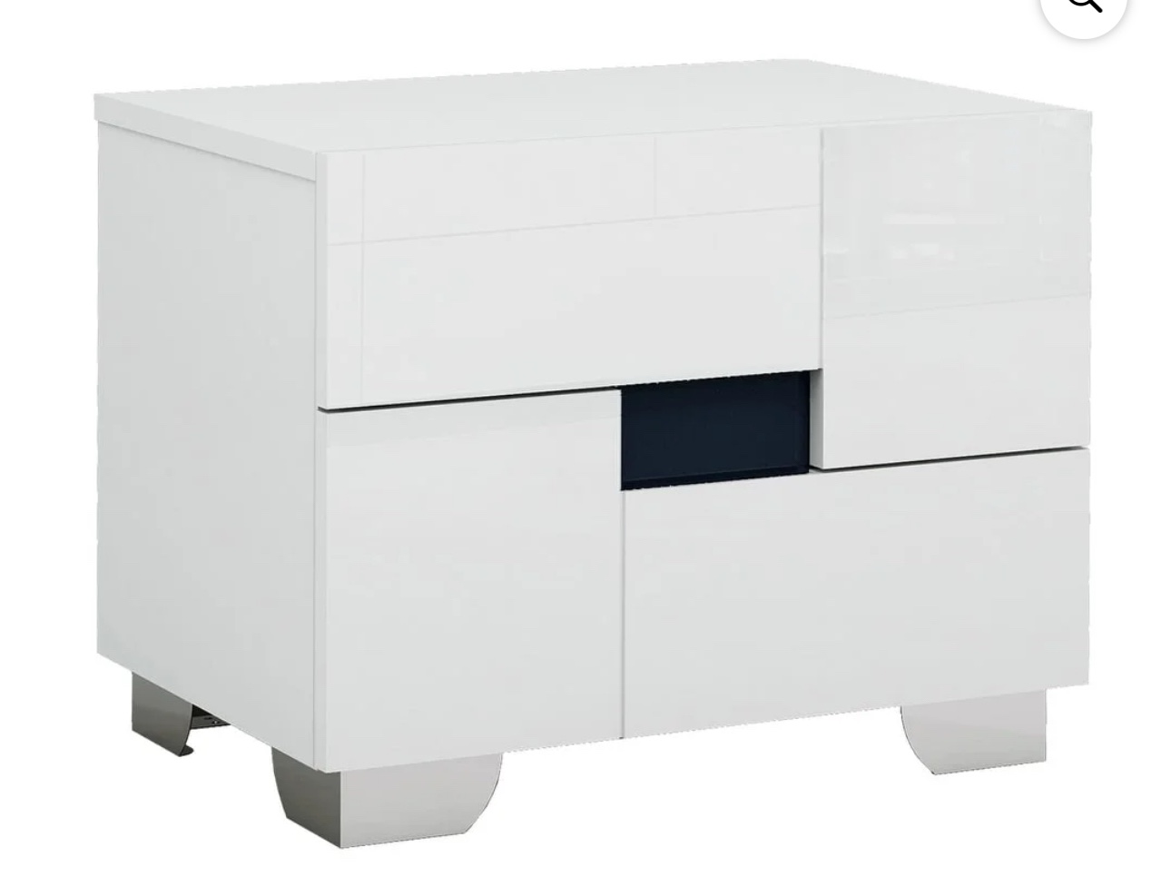 Aria Contemporary White 2 Drawer Nightstand White