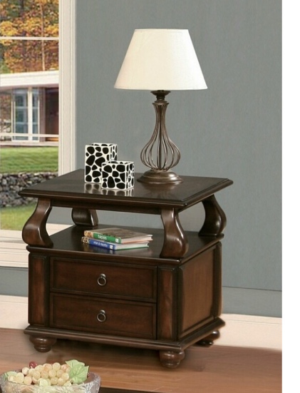 Acme 80012 Canora grey chulmliegh amado walnut finish wood chair side end table