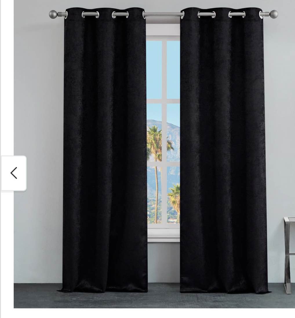 Juicy Couture Faux Suede Room Darkening Extra Wide Curtains (Set of 2) - 38" x 84" - Black