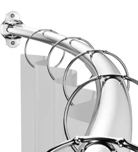 Curved Shower Curtain Rod, Adjustable 40-72 inches Extra Wide Curved Shower Rods for Bathroom, Rust proof Shower Rod, Premium Stainless Steel Curved Curtain Rod for Shower, Silver, Drill