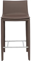Hilton 25.5" Leather Counter and Bar Stool (Single) - Mink Brown - Counter Height