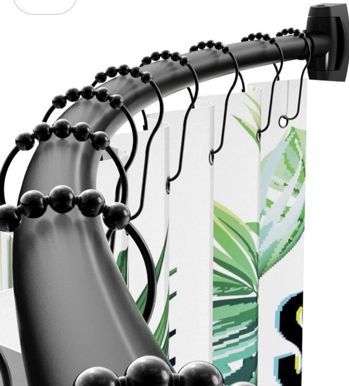 Curved Shower Curtain Rod 43-72 Inches Adjustable, Aluminum Shower Rod Rustproof, Round shower curtain rod, Curved Shower Rods for Bathroom, Bathtub, Stall, Black