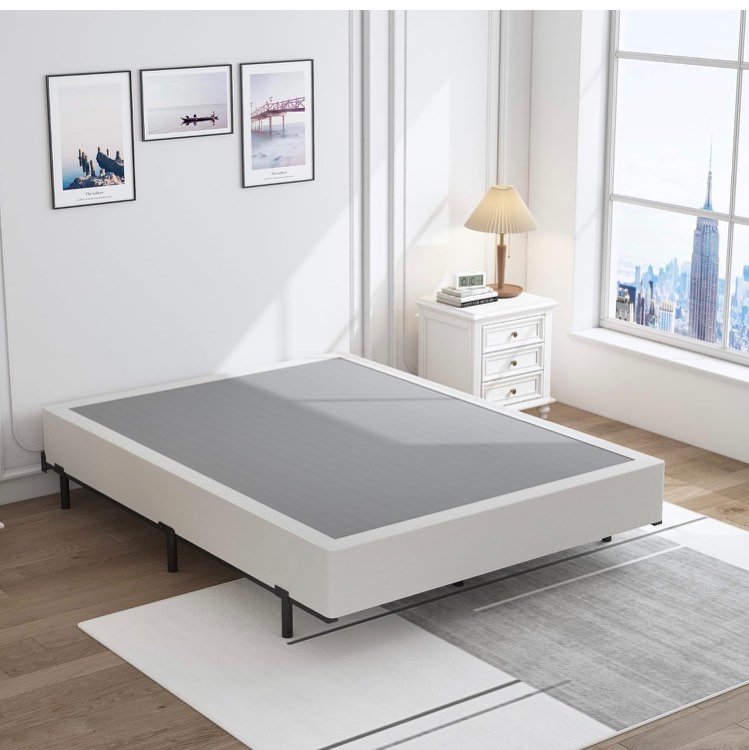 HOBINCHE 9 Inch King Size Box Spring Metal Frame Mattress Foundation,Heavy Duty Box Spring Bed Base with Fabric Cover,Noise Free,Easy Assembly,3000LBS Weight Capcity