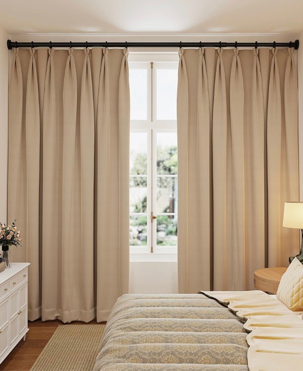 ALLZONE Tension Curtain Rods 123 to 160 Inch, Black Curtain Rods No Drilling, Extra Long Tension Rod for Room Divider Curtain Rod, Outdoor Curtain Rods for Patio/Bedroom/Office,3 Installation Options