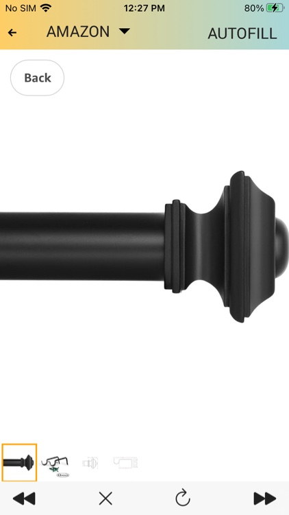 Ivilon Drapery Treatment Window Curtain Rod - Square Design 1 1/8 Rod. 72 to 144 Inch. Black (B01GOTKKX2)