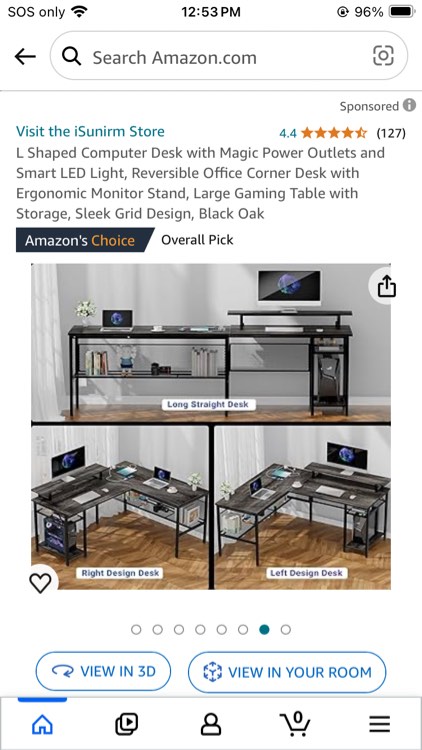iSunirm L Shaped Computer Desk with Magic Power Outlets and Smart LED Light, Reversible Office Corner Desk with Economic Monitor Stand, Large Gaming Table with Storage, Sleek Grid Design, Black Oak