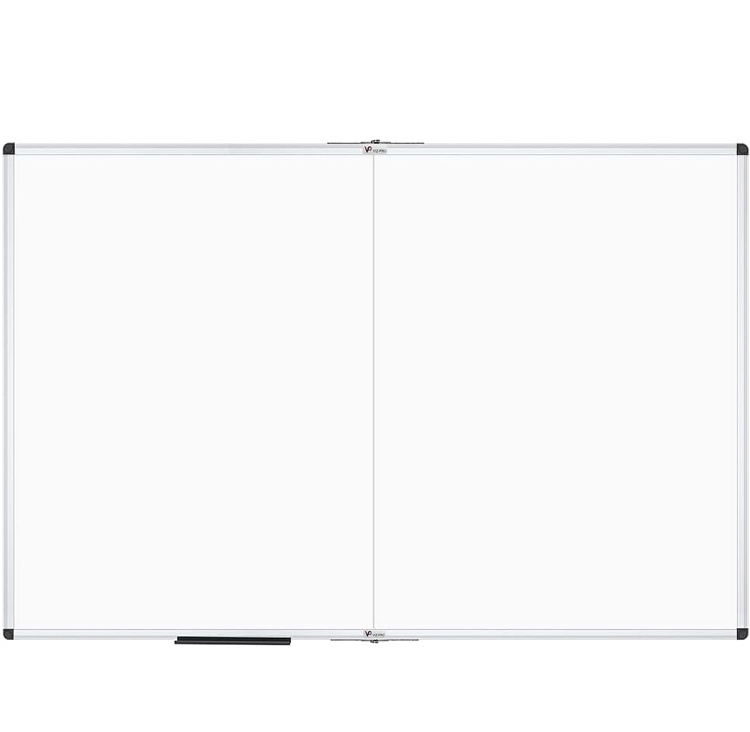 VIZ-PRO Large Dry Erase White Board/Magnetic Foldable Whiteboard, 72 X 48 Inches, Silver Aluminium Frame