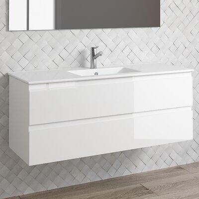 Jasso Pasadena 47" Wall-Mounted Single Bathroom Vanity Set Ivy Bronx Base Finish: Glossy White