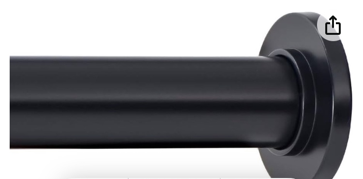 Shower Curtain Tension Rod - 36-54", Black - Preowned