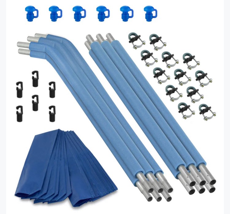 Machrus Upper Bounce 6 Curved Trampoline Safety Enclosure Poles - Trampoline Enclosure Poles with Hardware - Outdoor Trampoline Accessories for Children and Adults