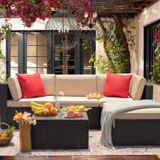 Kylian 6 piece rattan sectional seat