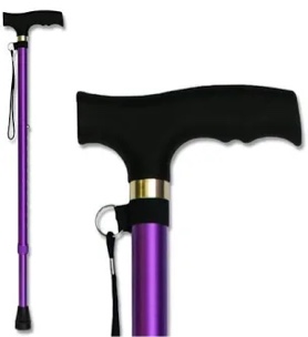 RMS Walking Cane - Adjustable Walking Stick - Lightweight Aluminum Offset Cane with Ergonomic Handle and Wrist Strap - Ideal Daily Living Aid for Limited Mobility