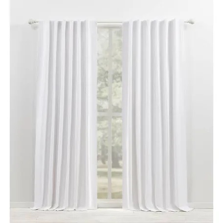Lauren Ralph Lauren Waller Blackout Solid 100% Cotton with Lining Rod Pocket Curtain Panel 52x96 PURE WHITE