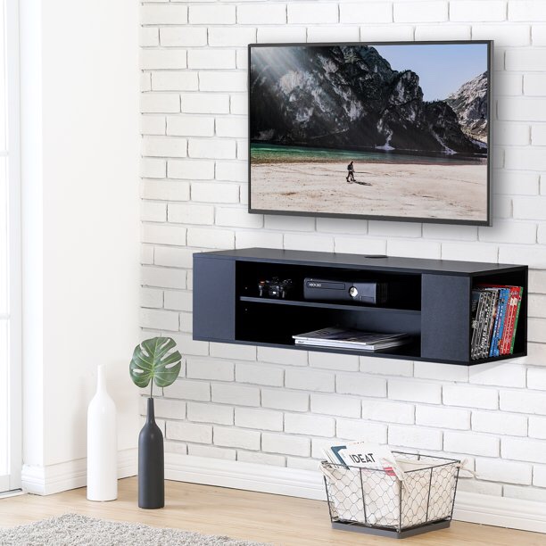 FITUEYES Wall Mounted Console Audio/Video Tv Stand for LG /Apple/ vizio/ Sumsung/Sony TV, DS210002WB