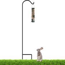 Gray Bunny 92" Shepherds Hooks for Outdoor 2 Pack, Thick Bird Feeder Pole, Hanging Plant Stand or Bird Feeder Stand, Shepherds Hook for Bird Feeder, Non-Hollow, Non-Adjustable, Extra Long Base Prongs
