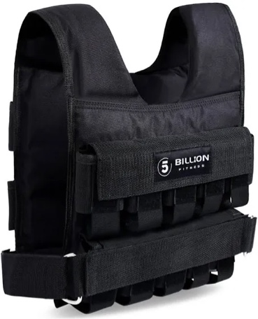 Adjustable Weighted Vest 0-44lbs,5BILLION Weight Vest with Solid Bar Weights,Body Weight Vest for Men Women,Strength Training Workout Vest for Running Pushups Squats,Pockets On the Back and Front