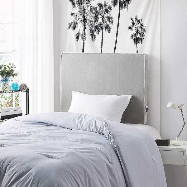 Rainha® Memory Foam Plush Cushioned Dorm Headboard by DormCo - Glacier Gray