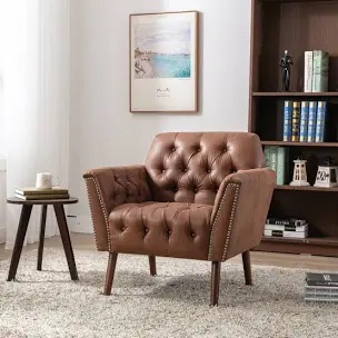 House of Hampton Edma 30.3" Wide Tufted Accent Chair Brown