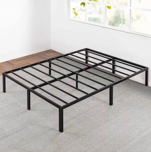 Best Price Mattress 14 Inch Metal Platform Beds w/Heavy Duty Steel Slat Mattress Foundation (No Box Spring Needed), Black (B07CVR21VN)