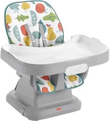 Fisher-Price SpaceSaver Simple Clean High Chair - Pencil Strokes, portable baby-to-toddler dining chair and booster seat [Amazon Exclusive] (B08KFQK84Q)