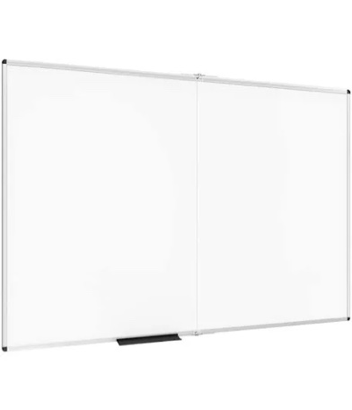 VIZ-PRO Dry Erase White Board/Magnetic Foldable Whiteboard, 48 X 36 Inches, Silver Aluminium Frame