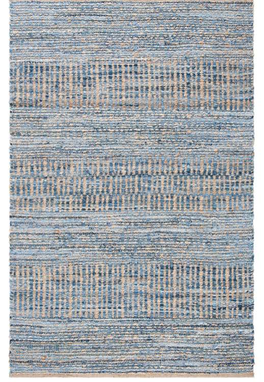 SAFAVIEH Cape Cod Collection Area Rug - 5' x 8', Natural & Blue, Handmade Flat Weave Coastal Braided Jute, Ideal for High Traffic Areas in Living Room, Bedroom (CAP353A)