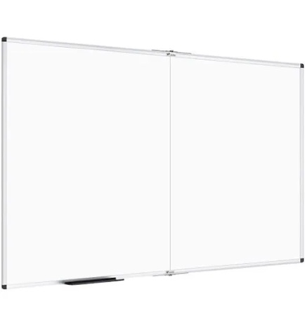 VIZ-PRO Large Dry Erase White Board/Magnetic Foldable Whiteboard, 72 X 40 Inches, Silver Aluminium Frame