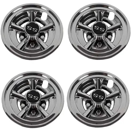 Dr.Acces Golf Cart 8" SS Wheel Covers Hub Caps, Set of 4PCS Fits Yamaha Club CAR EZ-GO Golf Cart and Most Brand Golf carts(Silver)
