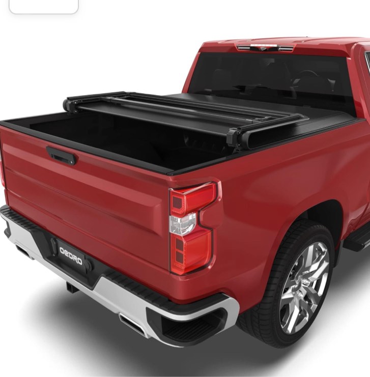 oEdRo Tri-Fold Truck Bed Soft Tonneau Cover Compatible with 2019-2024 Chevy Silverado/GMC Sierra 1500 New Body Style, Fleetside 5.8 Feet Bed w/o Multi-Flex Tailgate