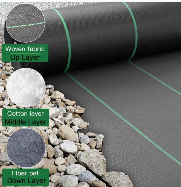 AMAGABELI GARDEN & HOME 5.8oz 4ft x 100ft Weed Barrier Landscape Fabric Ground Cover Weed Cloth Heavy Duty Weed Block Gardening Ground Mat Woven Weed Control Fabric Geotextile Garden Lawn Outdoor