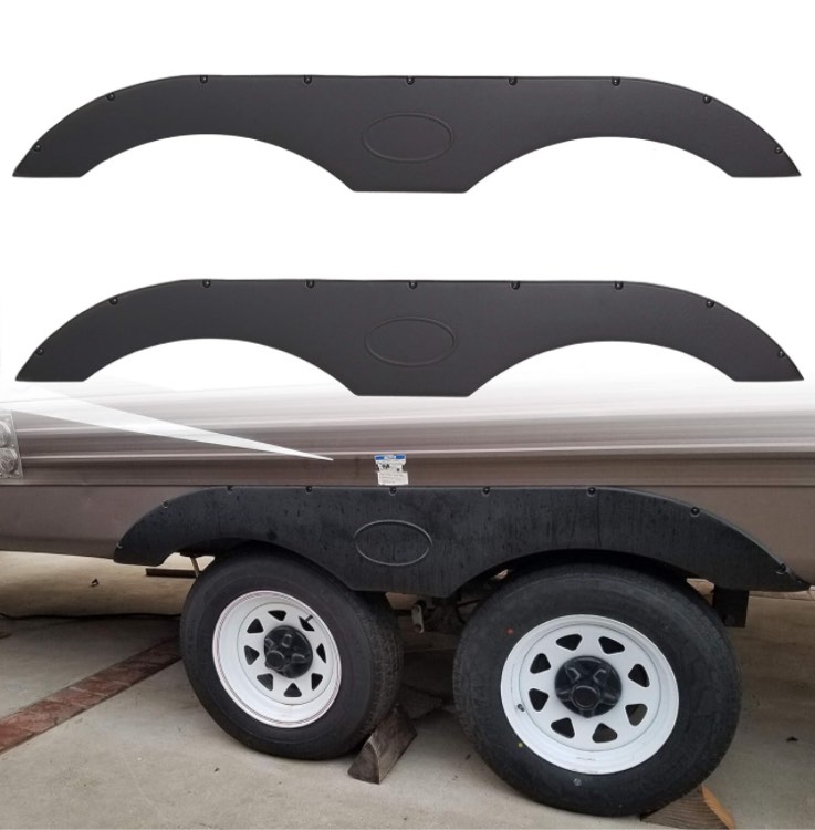 ECOTRIC Tandem Trailer Fender Skirt for RVs Campers and Trailers - Black
