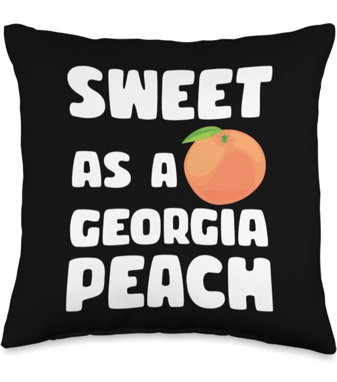 Sweet Funny Georgian Gift Georgia Peach Throw Pillow, 16x16, Multicolor