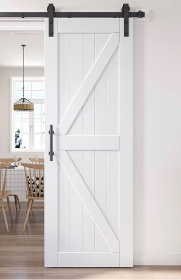 leopardhomeshop K barn door white 80” 91710 hardware not included 