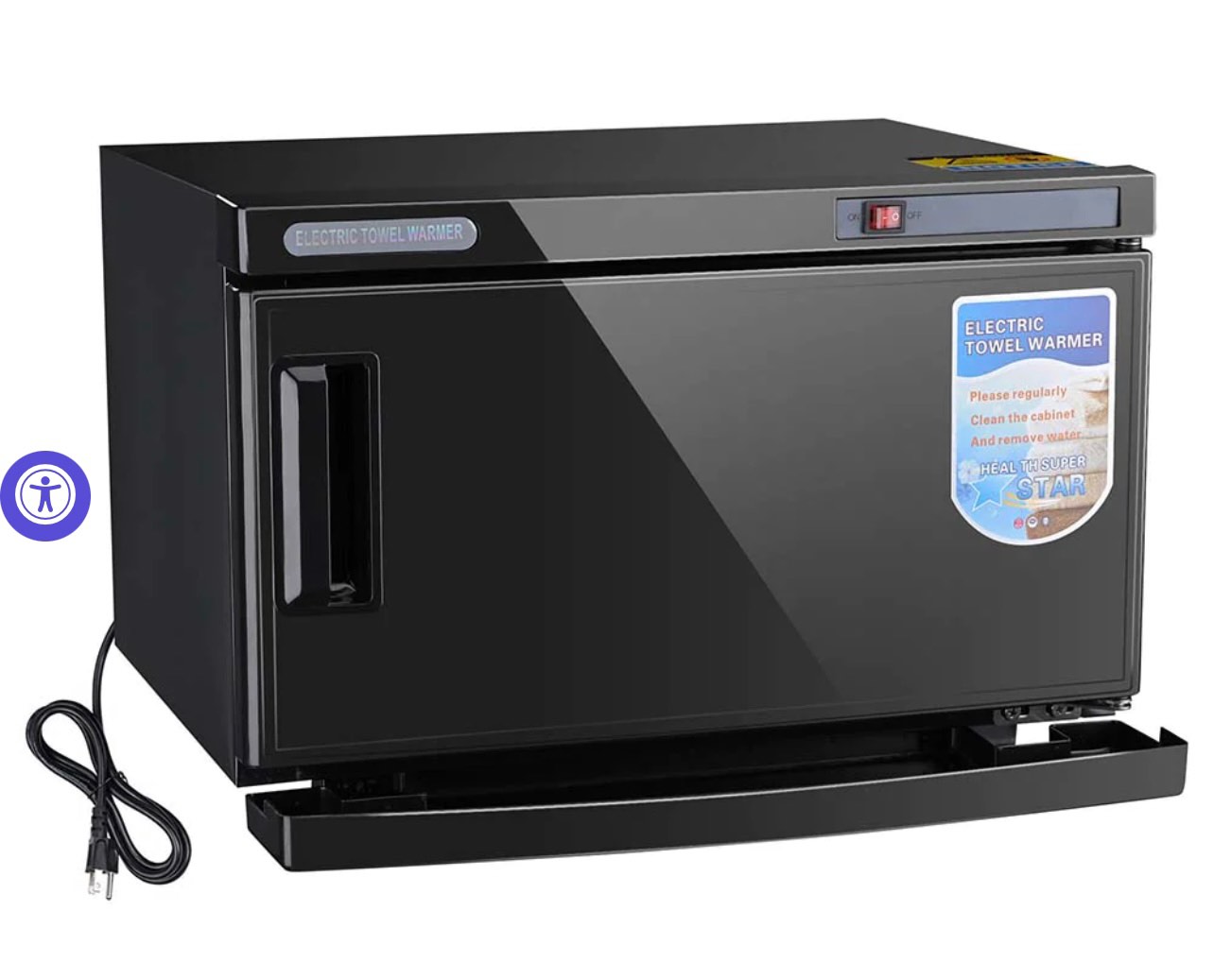 OmySalon 16L 2in1 UV Heated Spa Towel Warmer Cabinet Sterilizer, Black