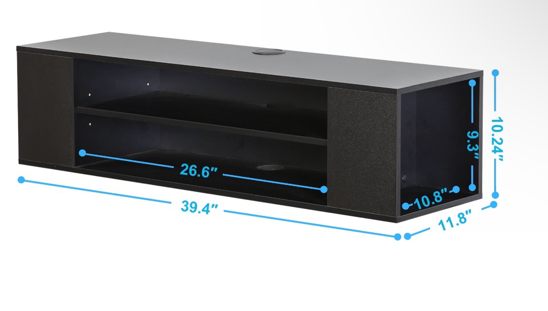 FITUEYES Wall Mounted Console Audio/Video Tv Stand for LG /Apple/ vizio/ Sumsung/Sony TV, DS210002WB
