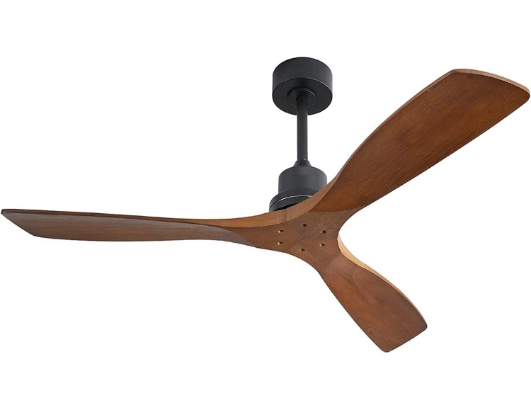 52''Ceiling Fan Without Lights, Remote Control, Wood Modern Retro Flush Mount Ceiling Fan for Indoor Outdoor? Bedroom, Dining Room, Patio, Living room, Farmhouse, Office