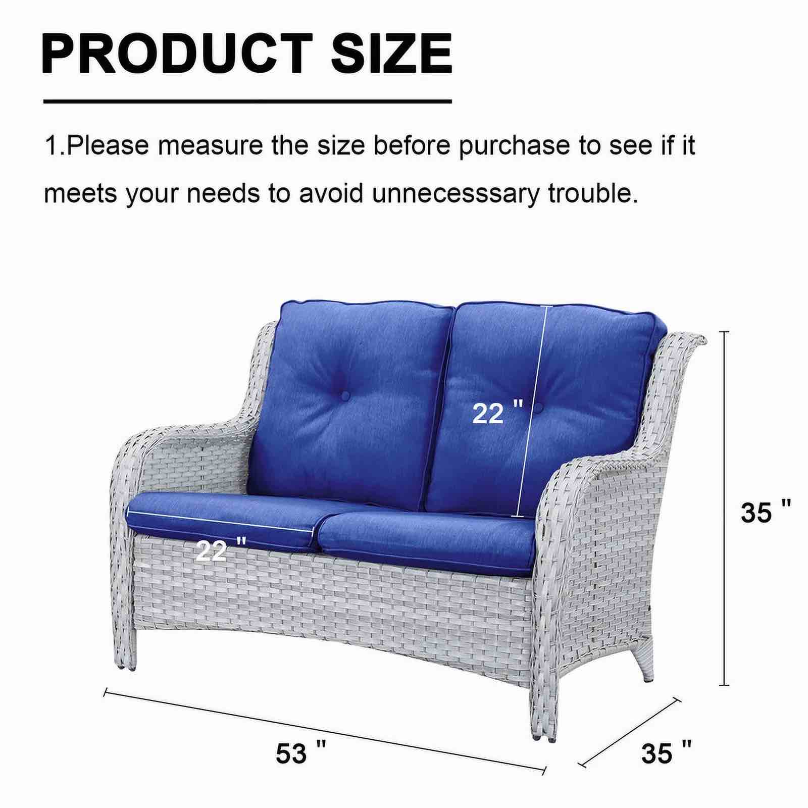 PARKWELL Patio Rattan Seat Sofa