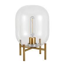 Edison 15 in. Brass Finish Table Lamp with Glass Shade