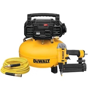 DEWALT DWFP1KIT 18 Gauge Brad Nailer and 6 Gallon Oil-Free Pancake Air Compressor Combo Kit IN SECTION D 