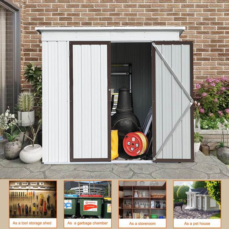 6 ft. W x 4 ft. D Metal Vertical Storage Shed (Part number: UW23036851)