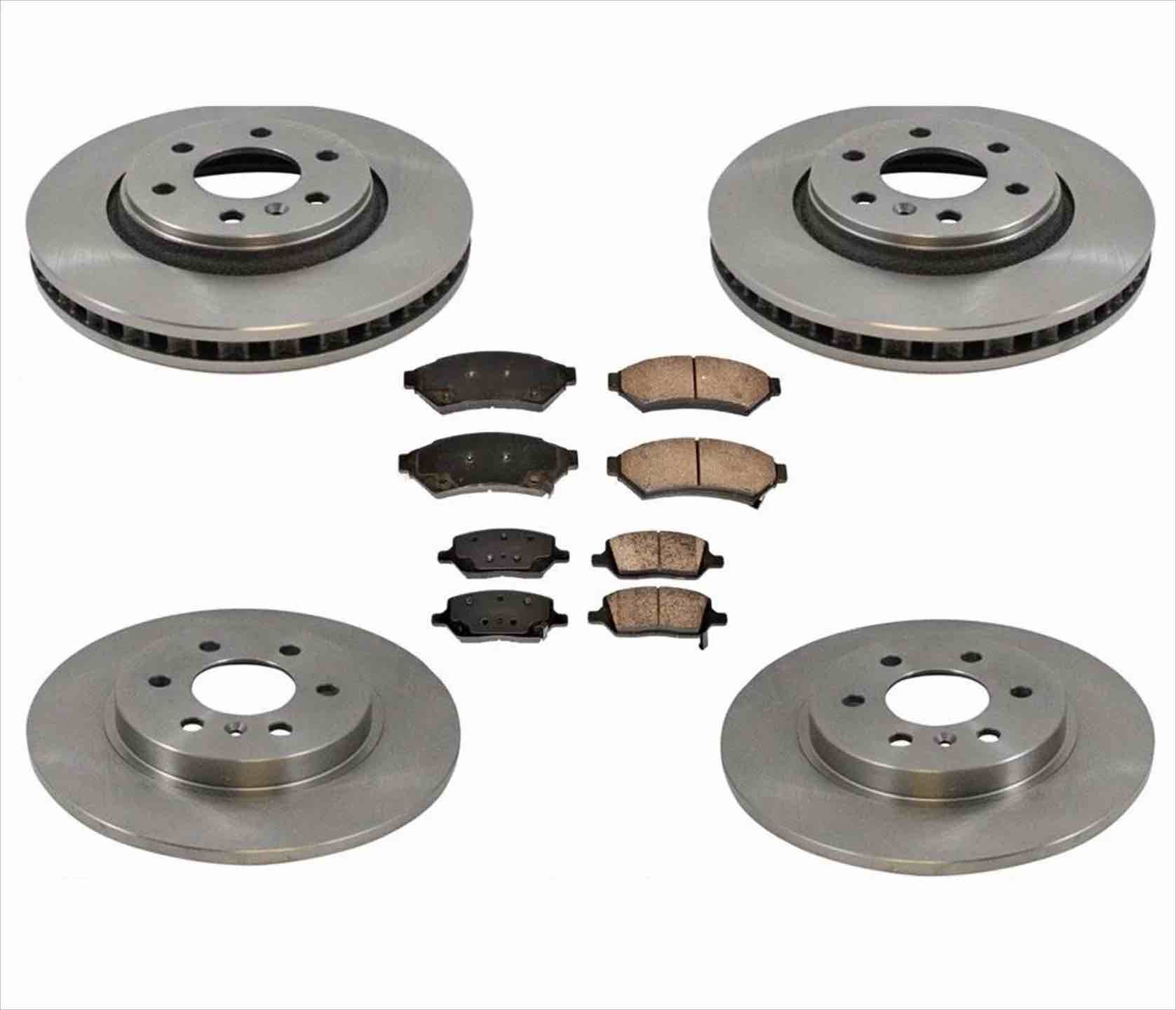 Ceramic Disc Brake Pads and Rotors TEC-1921 & TEC-1913 For 2016-2022 Chevrolet Malibu With Manual Parking